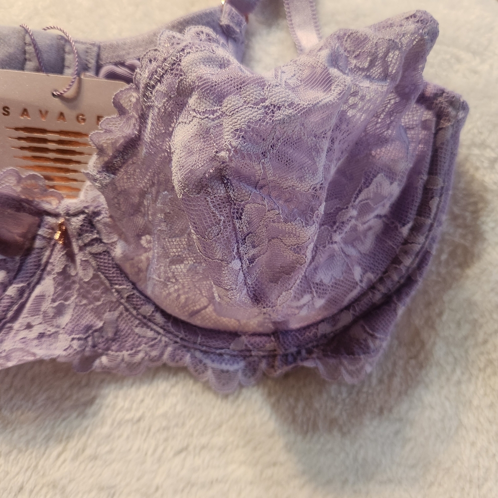 Savage X Fenty Lace Bra in Light Purple - Picture 11 of 14